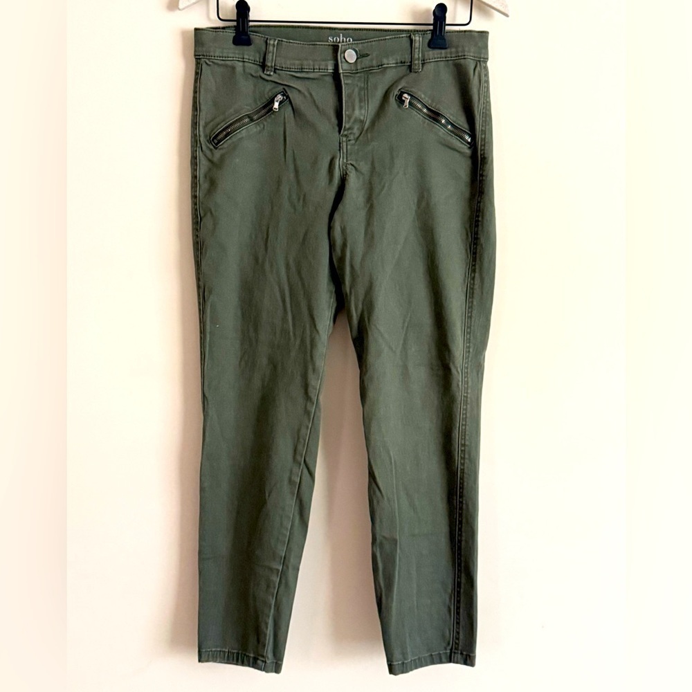 Soho New York & Company Ankle Legging Jeans Olive Green Size 8